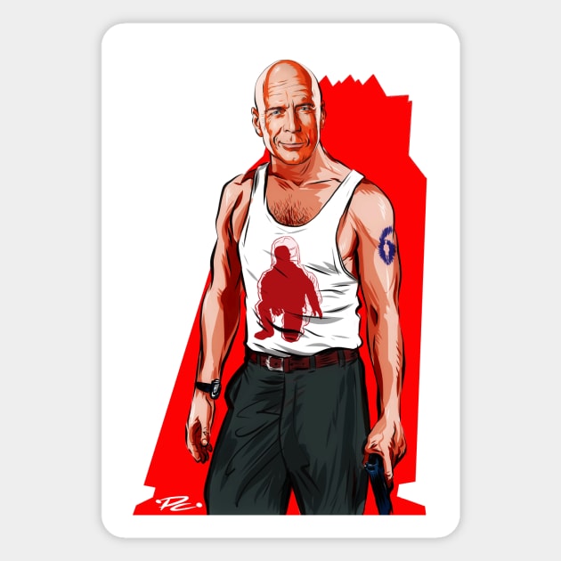 Bruce Willis - An illustration by Paul Cemmick Magnet by PLAYDIGITAL2020